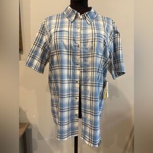 Cinch Light Blue and White Plaid Men's Shirt